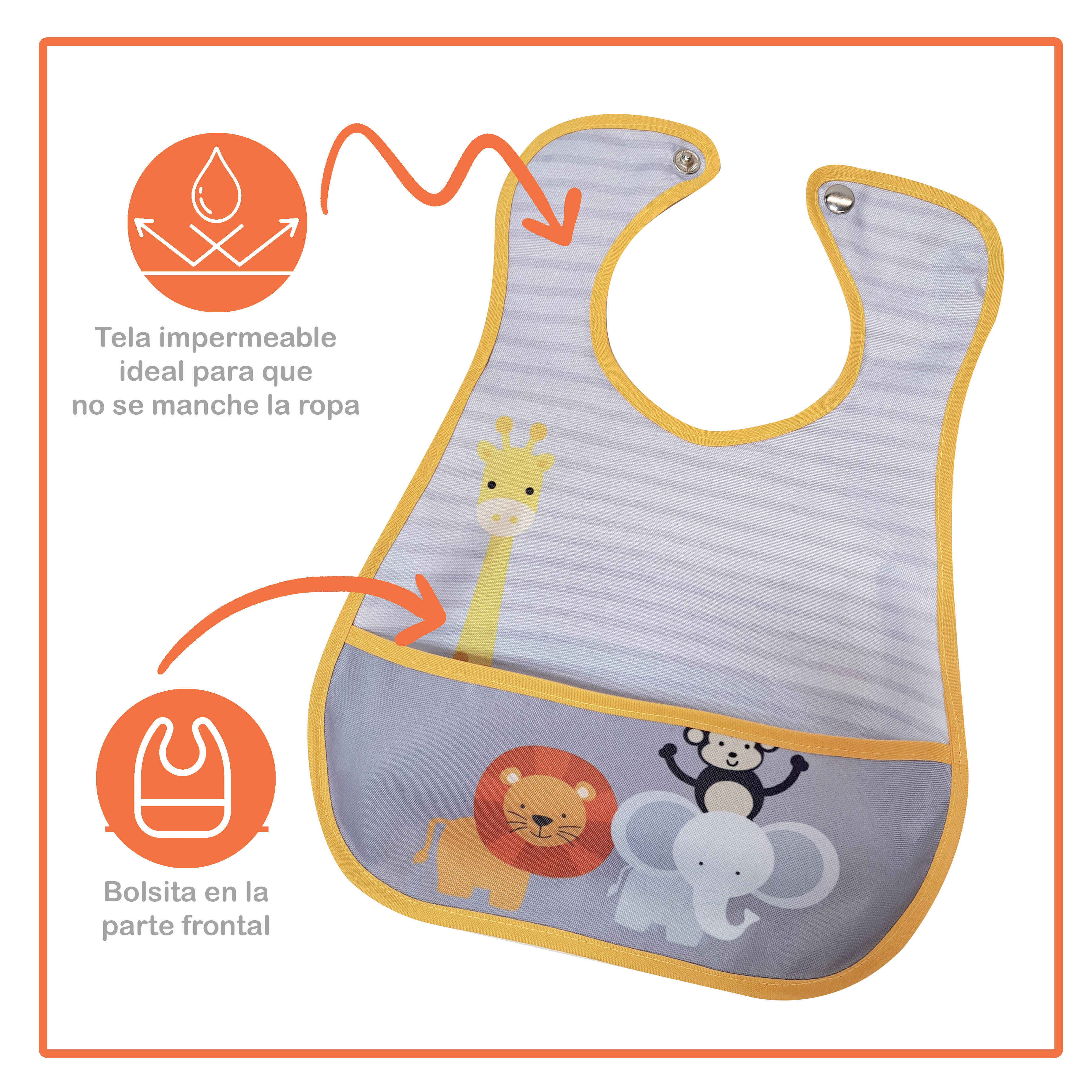 Foto 4 pulgar | Baberos Impermeable Zoo