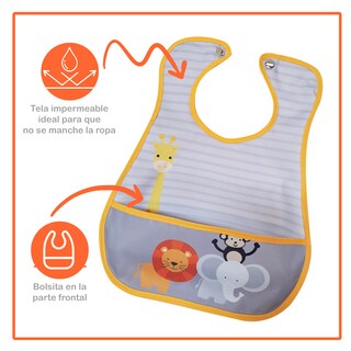 Foto 3 | Baberos Impermeable Zoo