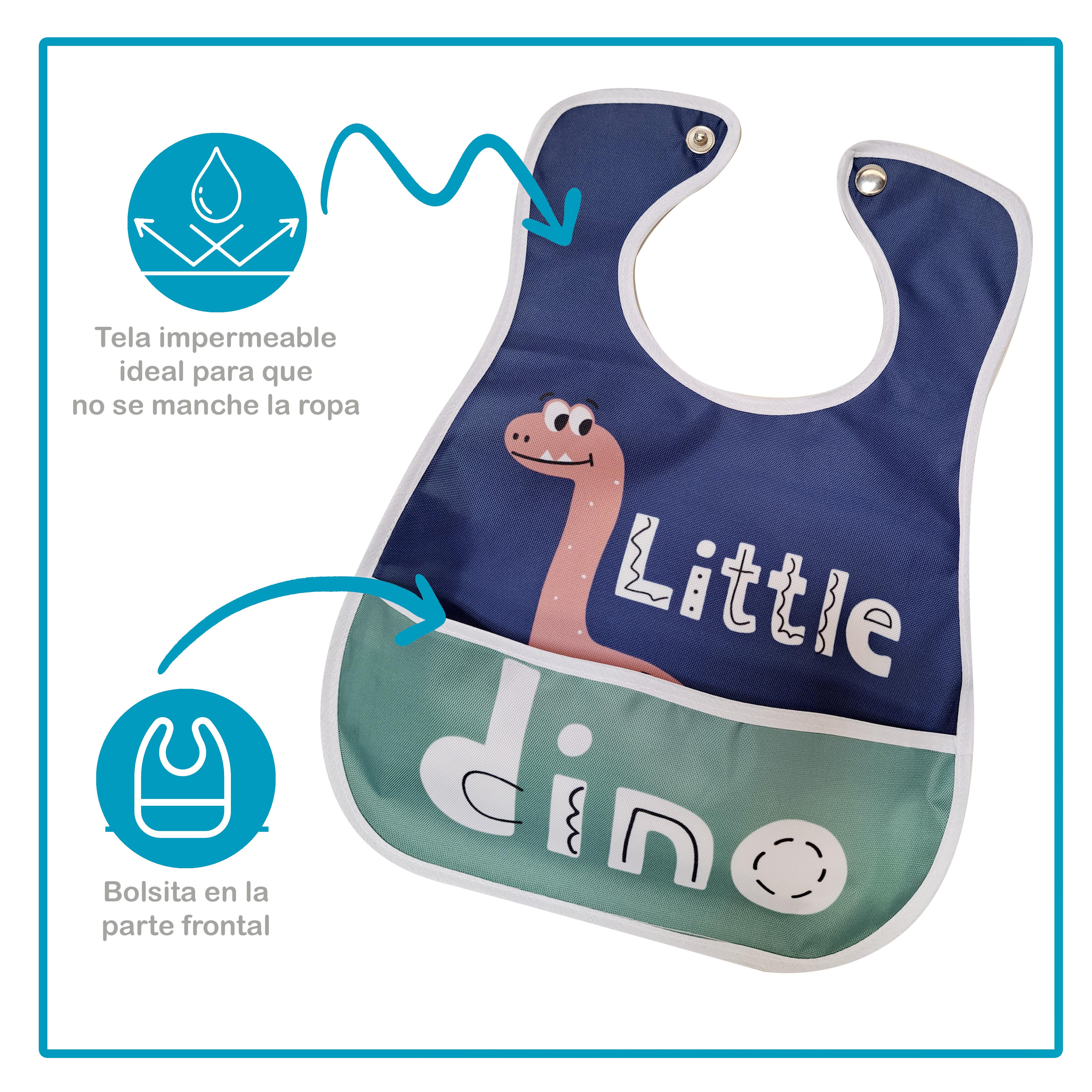 Foto 4 pulgar | Baberos Impermeable Little Dino