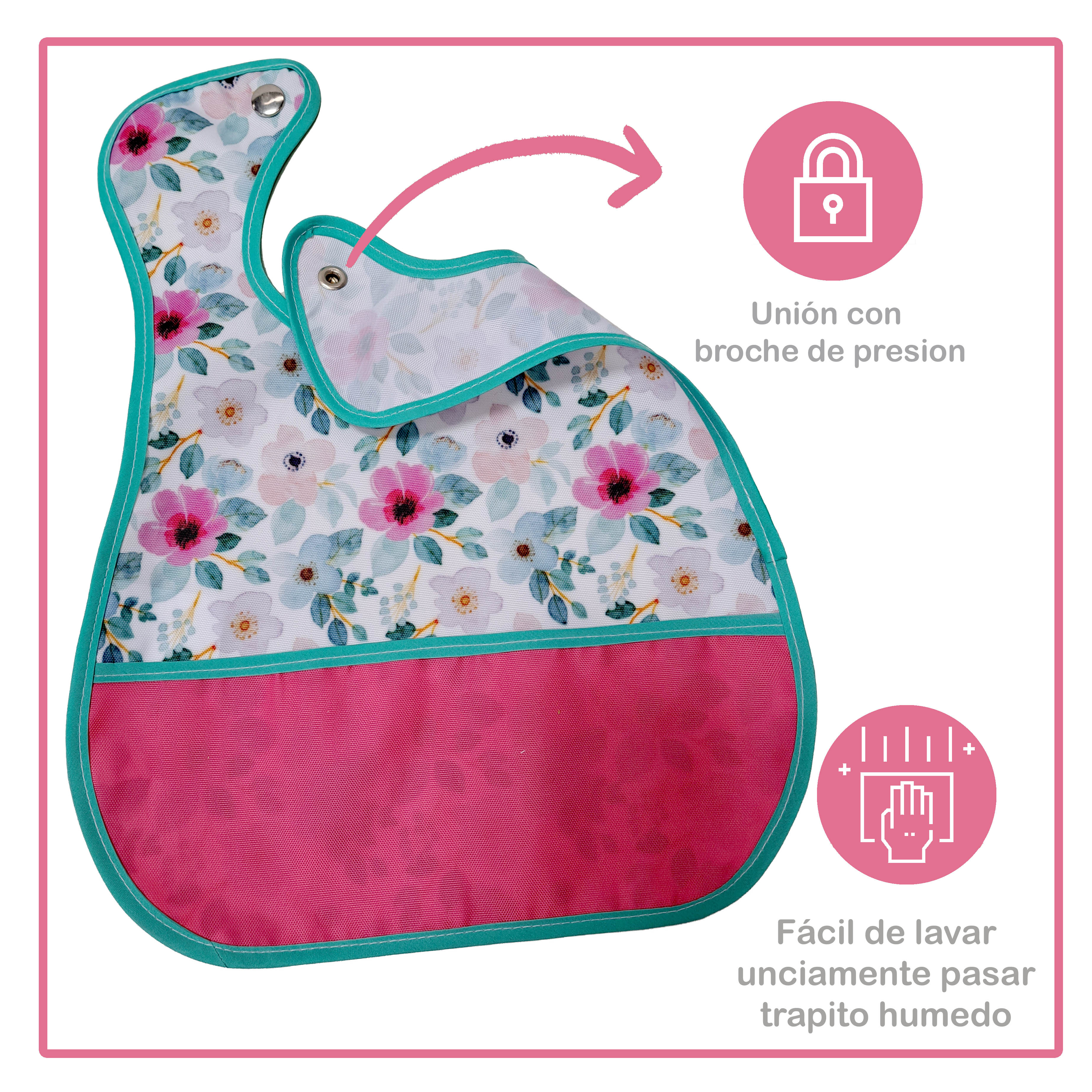 Foto 3 | Babero Impermeable Flores