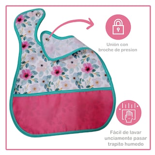 Foto 3 | Babero Impermeable Flores