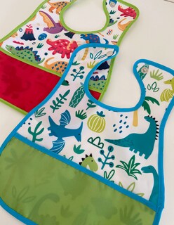 Foto 4 | Baberos para Bebé Beikiakids Impermeable Dinosaurios 4 Piezas