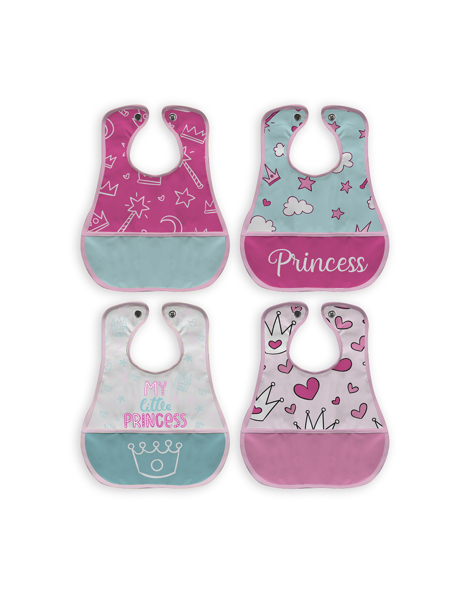 Foto 2 pulgar | Baberos Impermeables Beikiakids Multicolor para Bebé