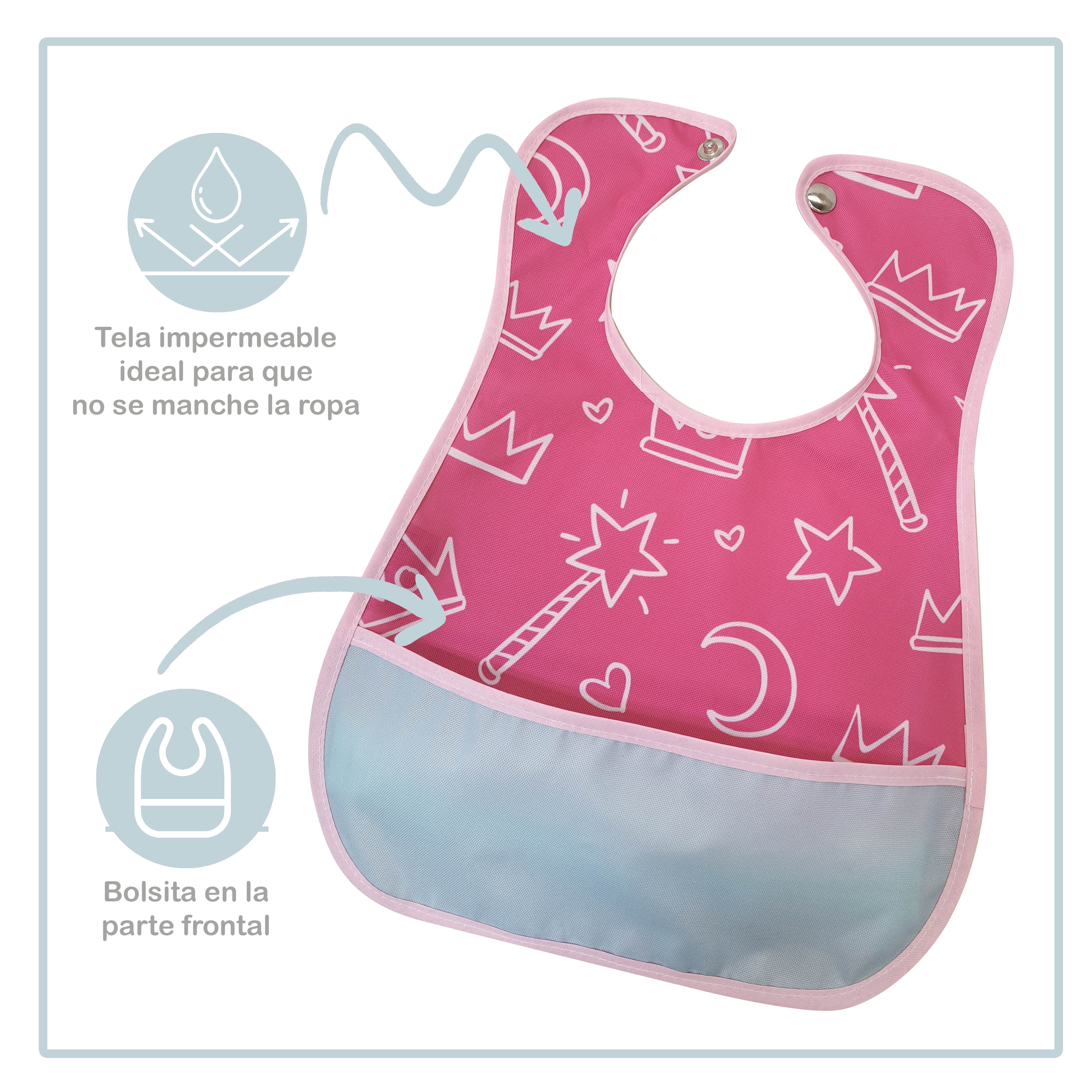Foto 4 pulgar | Baberos Impermeables Beikiakids Multicolor para Bebé