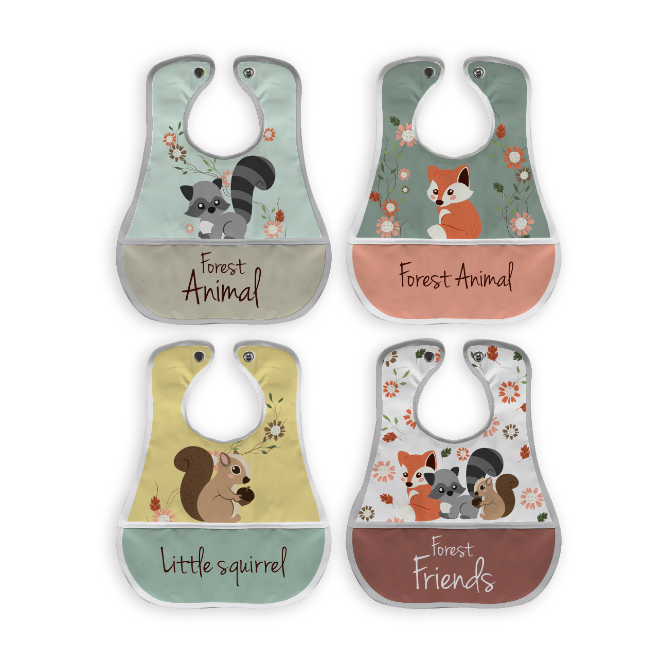 Foto 1 | Baberos Impermeables Beikiakids Forest Friends para Bebé