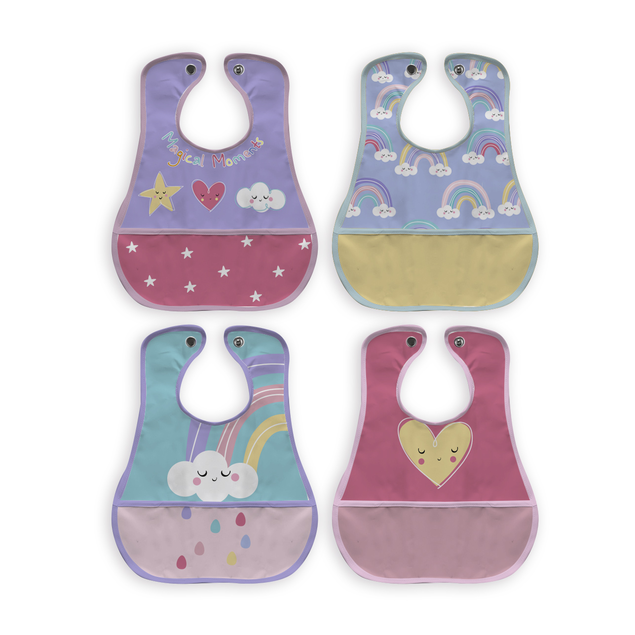 Foto 2 pulgar | Baberos para Bebé Beikiakids Impermeable Magic 4 Piezas