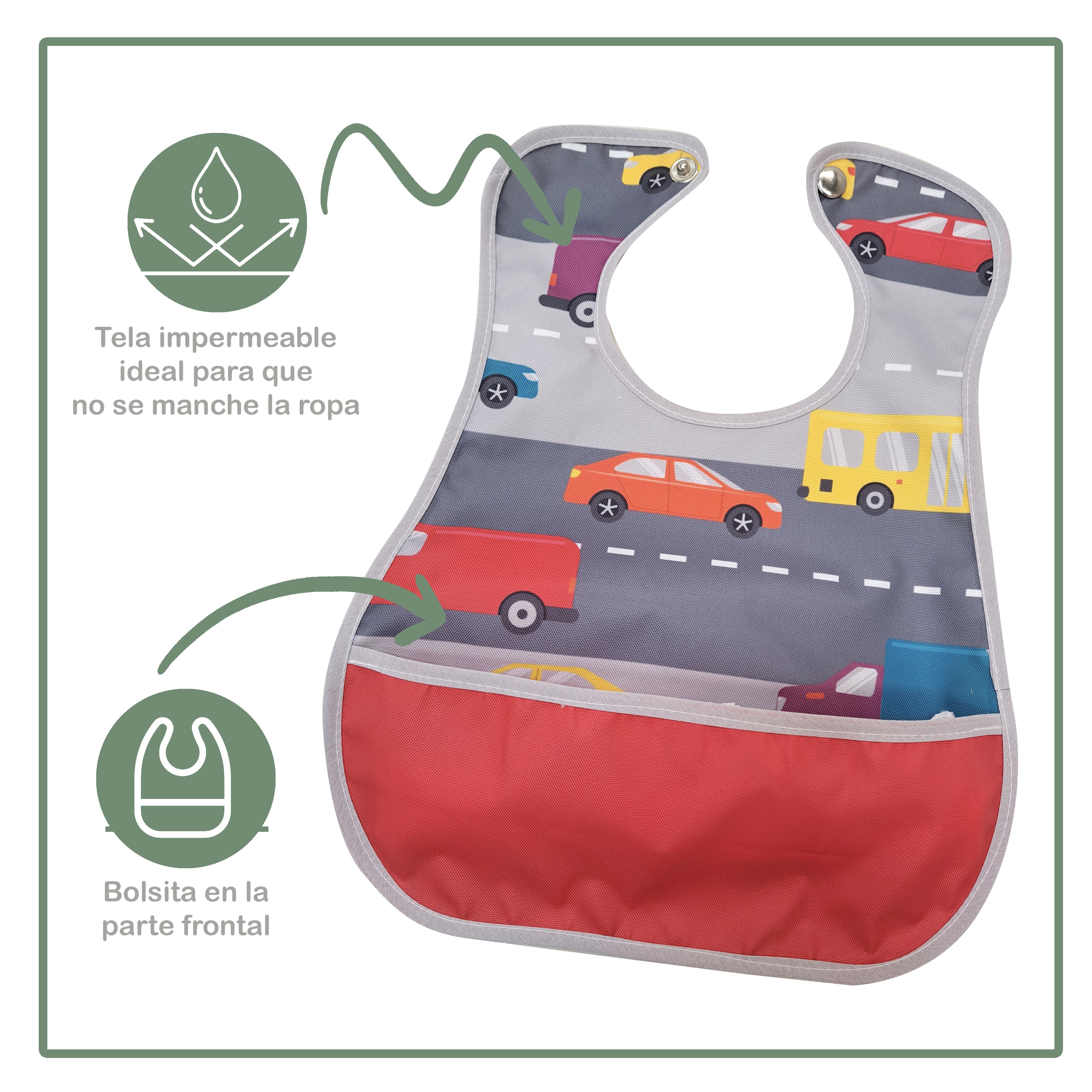 Foto 4 pulgar | Baberos de Plástico Beikiakids 4 Piezas para Bebé