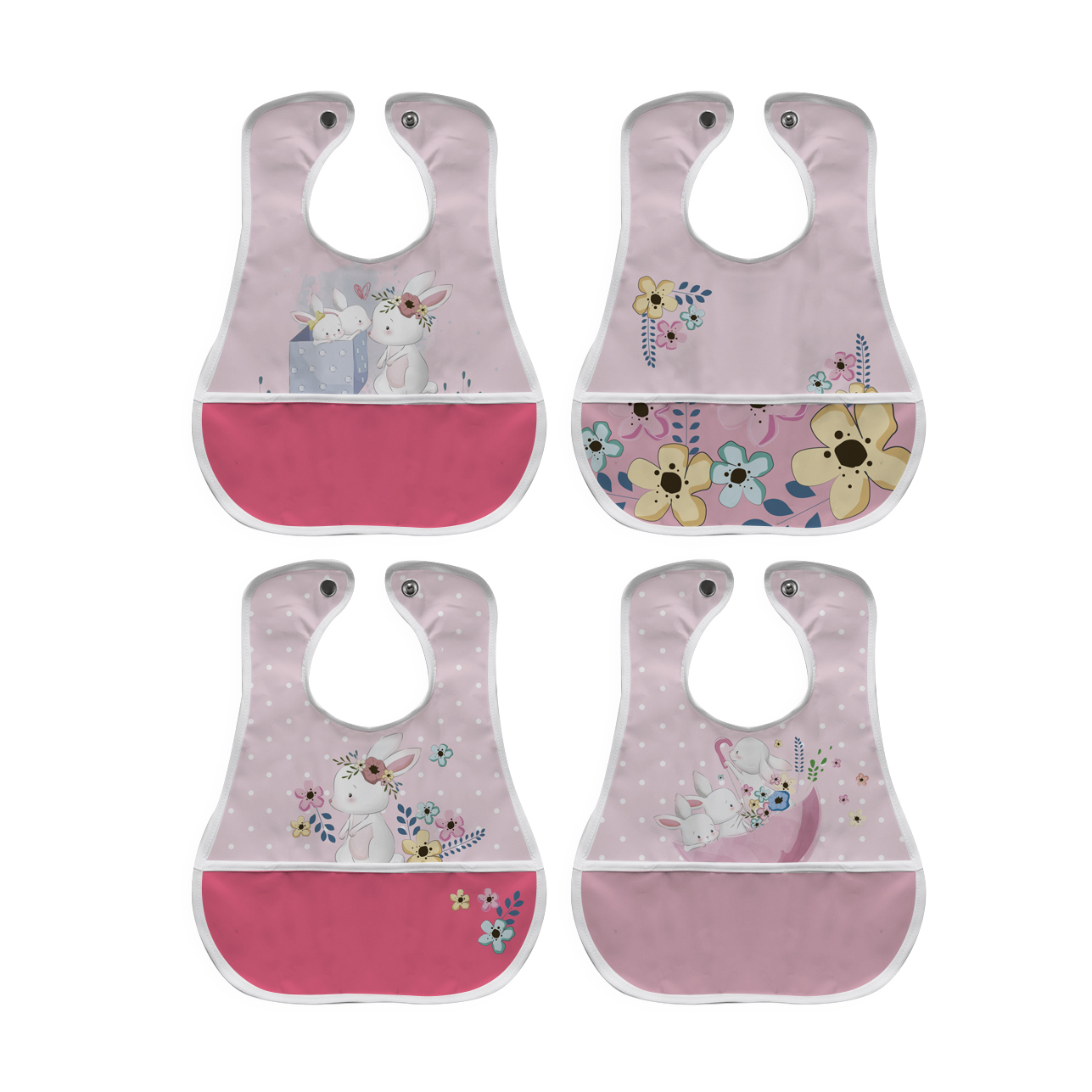 Foto 2 pulgar | Baberos para Bebé Beikiakids Impermeable Sweetb 4 Piezas