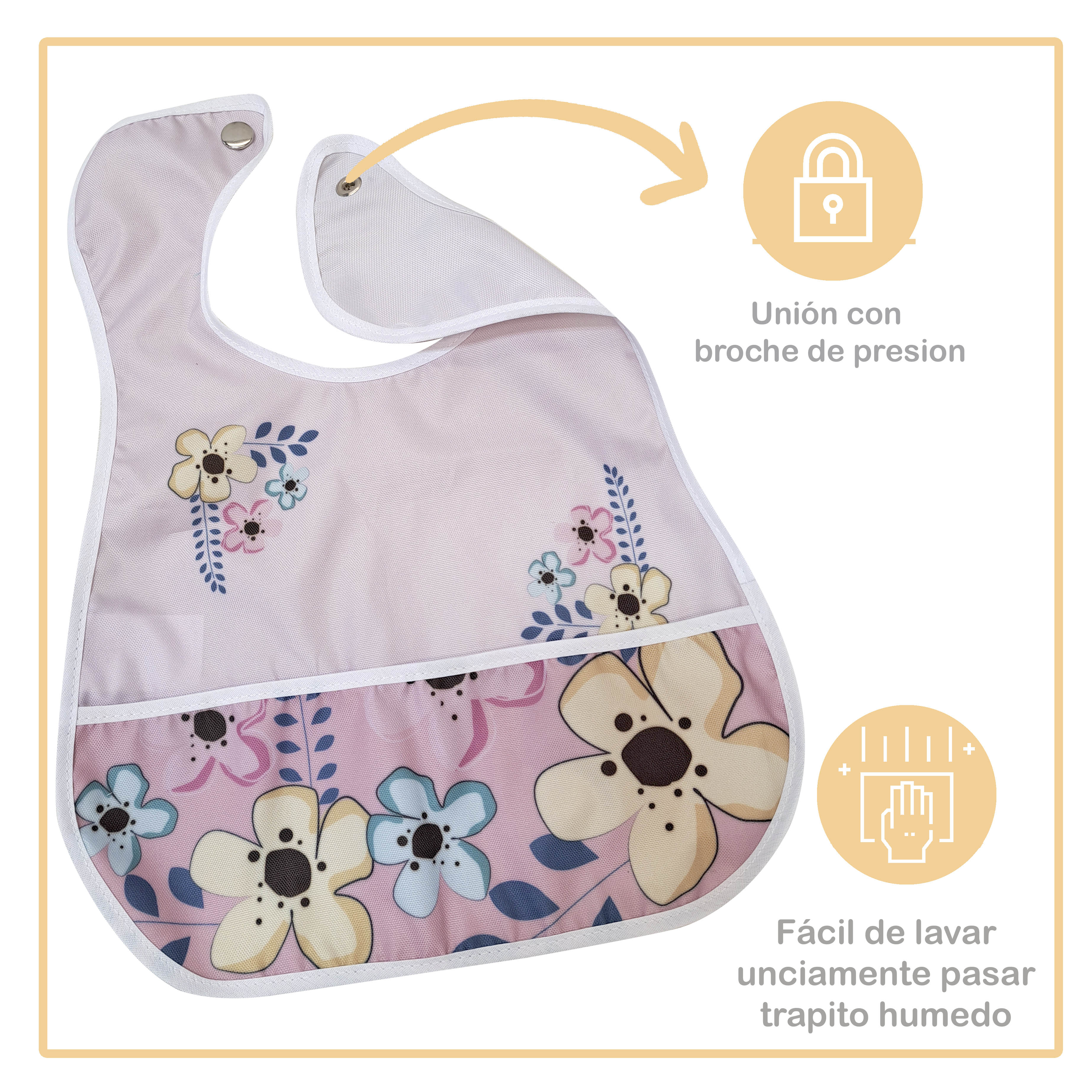 Foto 3 pulgar | Baberos para Bebé Beikiakids Impermeable Sweetb 4 Piezas