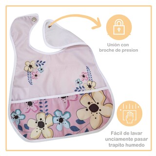 Foto 2 | Baberos para Bebé Beikiakids Impermeable Sweetb 4 Piezas