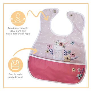 Foto 3 | Baberos para Bebé Beikiakids Impermeable Sweetb 4 Piezas