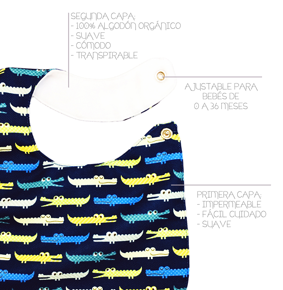 Foto 3 | Kit de 4 Baberos Para Bebé Luulu León Impermeable de Algodón Orgánico
