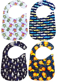 Foto 4 | Kit de 4 Baberos Para Bebé Luulu León Impermeable de Algodón Orgánico