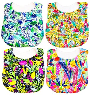 Foto 1 | Kit de 4 Baberos Para Bebé Luulu Floral Impermeable De Algodón Orgánico