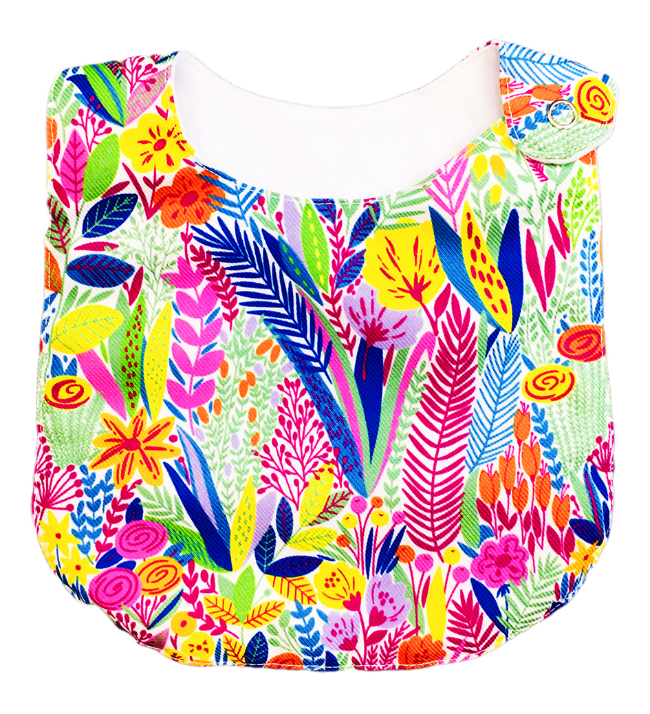 Foto 7 | Kit de 4 Baberos Para Bebé Luulu Floral Impermeable De Algodón Orgánico