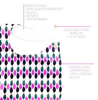 Foto 3 | Baberos para Bebé Luulu Rosas Impermeable de Algodón Orgánico 4 Piezas