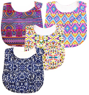 Foto 2 | Kit de 4 Baberos para Bebé Luulu Impermeable de Algodón Orgánico