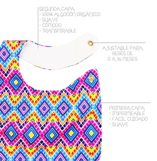 Foto 3 | Kit de 4 Baberos para Bebé Luulu Impermeable de Algodón Orgánico
