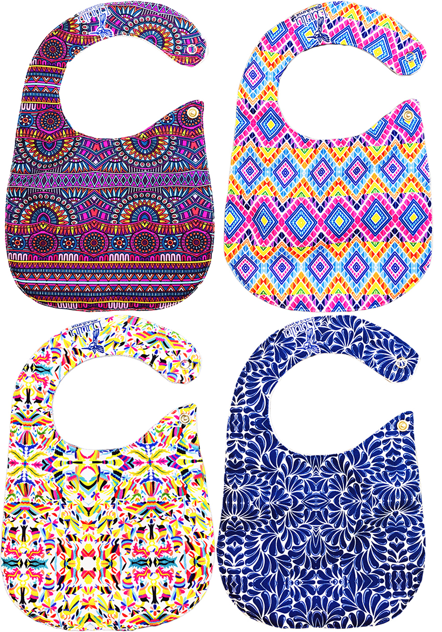 Foto 4 | Kit de 4 Baberos para Bebé Luulu Impermeable de Algodón Orgánico