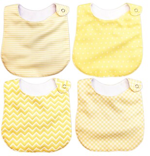 Foto 1 | Kit 4 Baberos Luulu Neutro Amarillo Impermeable Algodón Orgánico