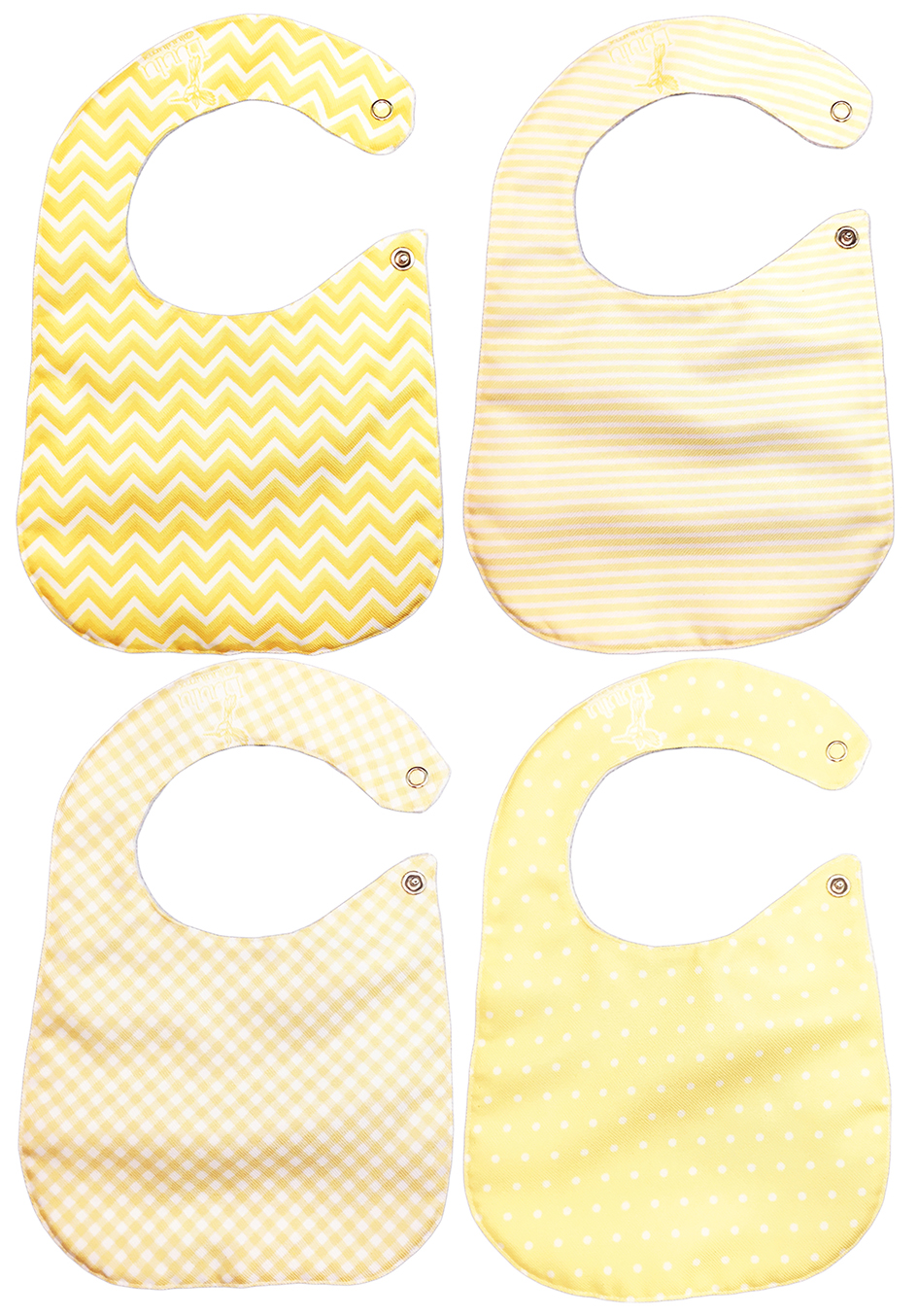Foto 5 pulgar | Kit 4 Baberos Luulu Neutro Amarillo Impermeable Algodón Orgánico