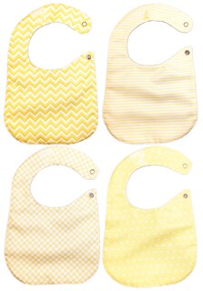 Foto 4 | Kit 4 Baberos Luulu Neutro Amarillo Impermeable Algodón Orgánico
