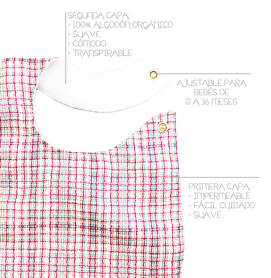 Foto 4 pulgar | Kit 4 Baberos para Bebé Luulu Tejido Boho Impermeable de Algodón Orgánico