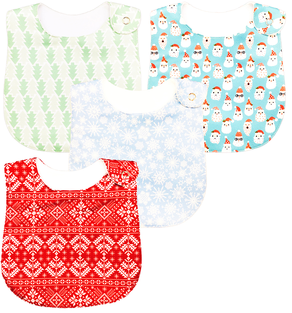 Foto 3 pulgar | Kit 4 Baberos para Bebé Luulu Navidad Impermeable de Algodón Orgánico