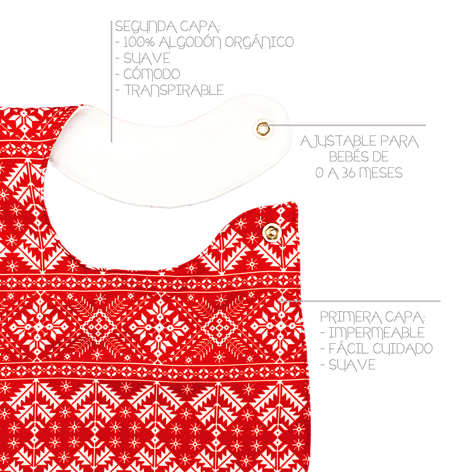 Foto 4 pulgar | Kit 4 Baberos para Bebé Luulu Navidad Impermeable de Algodón Orgánico