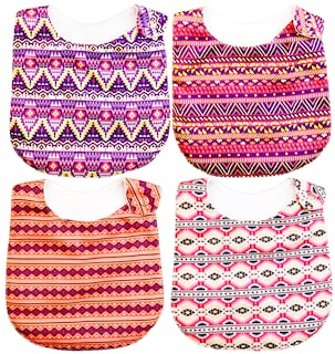 Foto 1 | Kit 4 Baberos para Bebé Luulu Tribal Boho Impermeable de Algodón Orgánico