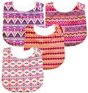 Foto 2 | Kit 4 Baberos para Bebé Luulu Tribal Boho Impermeable de Algodón Orgánico