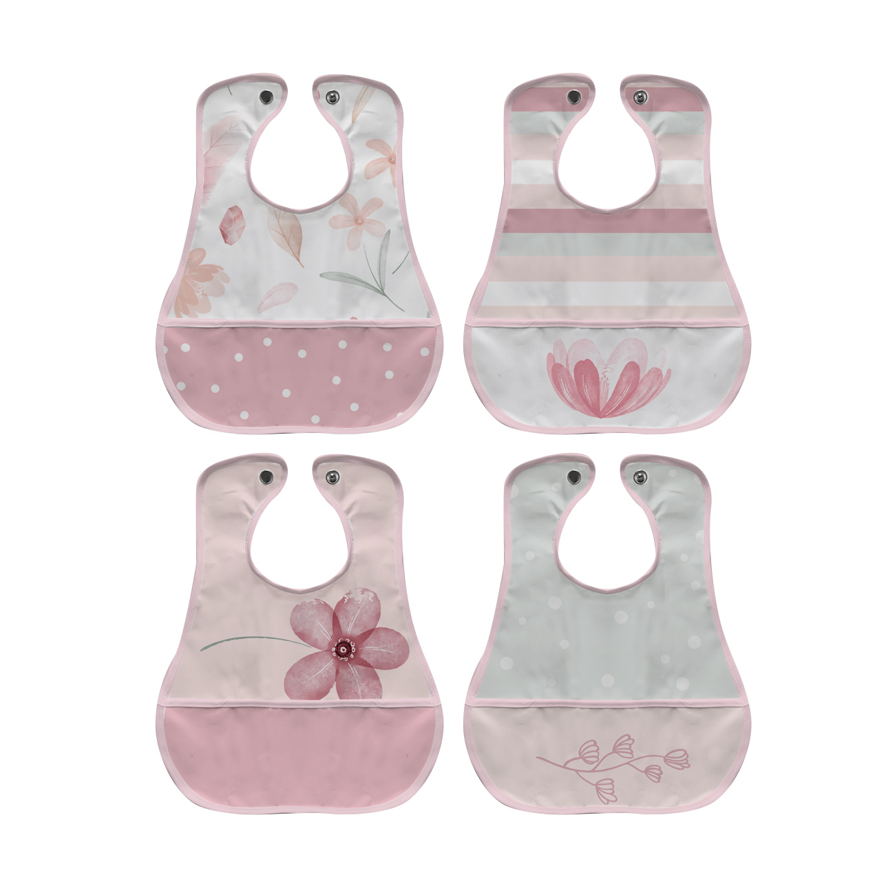 Foto 1 | Kit de 4 Baberos Impermeables Flores Planta