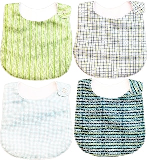 Foto 1 | Kit 4 Baberos para Bebé Luulu Tejido Turqueza Impermeable de Algodón Orgánico