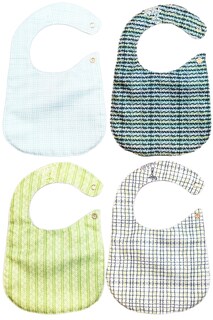 Foto 4 | Kit 4 Baberos para Bebé Luulu Tejido Turqueza Impermeable de Algodón Orgánico