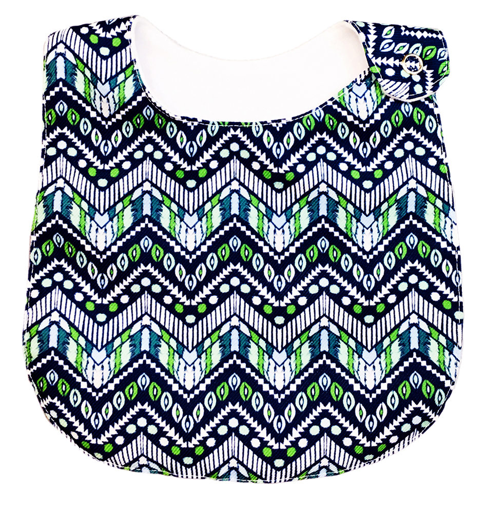 Foto 6 | Kit 4 Baberos para Bebé Luulu Tribal Azul Impermeable de Algodón Orgánico