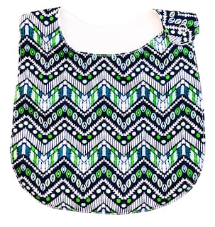 Foto 6 | Kit 4 Baberos para Bebé Luulu Tribal Azul Impermeable de Algodón Orgánico