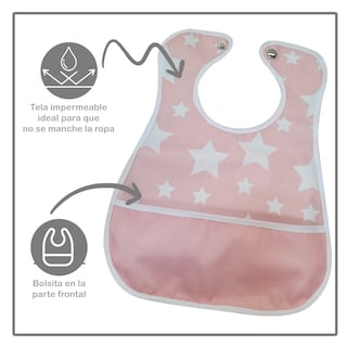 Foto 2 | Kit de 4 Baberos de Plástico Beikia Star Pink