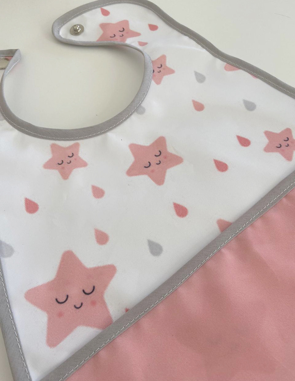 Foto 5 pulgar | Kit de 4 Baberos de Plástico Beikia Star Pink