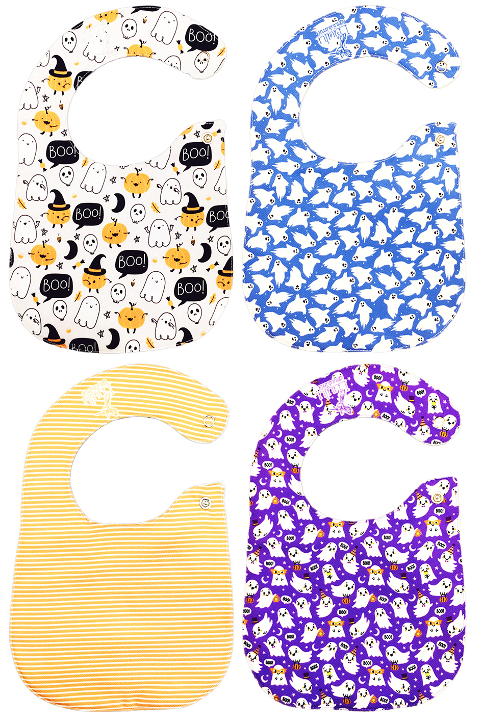 Foto 5 pulgar | Kit 4 Baberos para Bebé Luulu Halloween Impermeable de Algodón Orgánico
