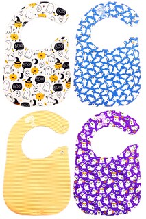 Foto 4 | Kit 4 Baberos para Bebé Luulu Halloween Impermeable de Algodón Orgánico