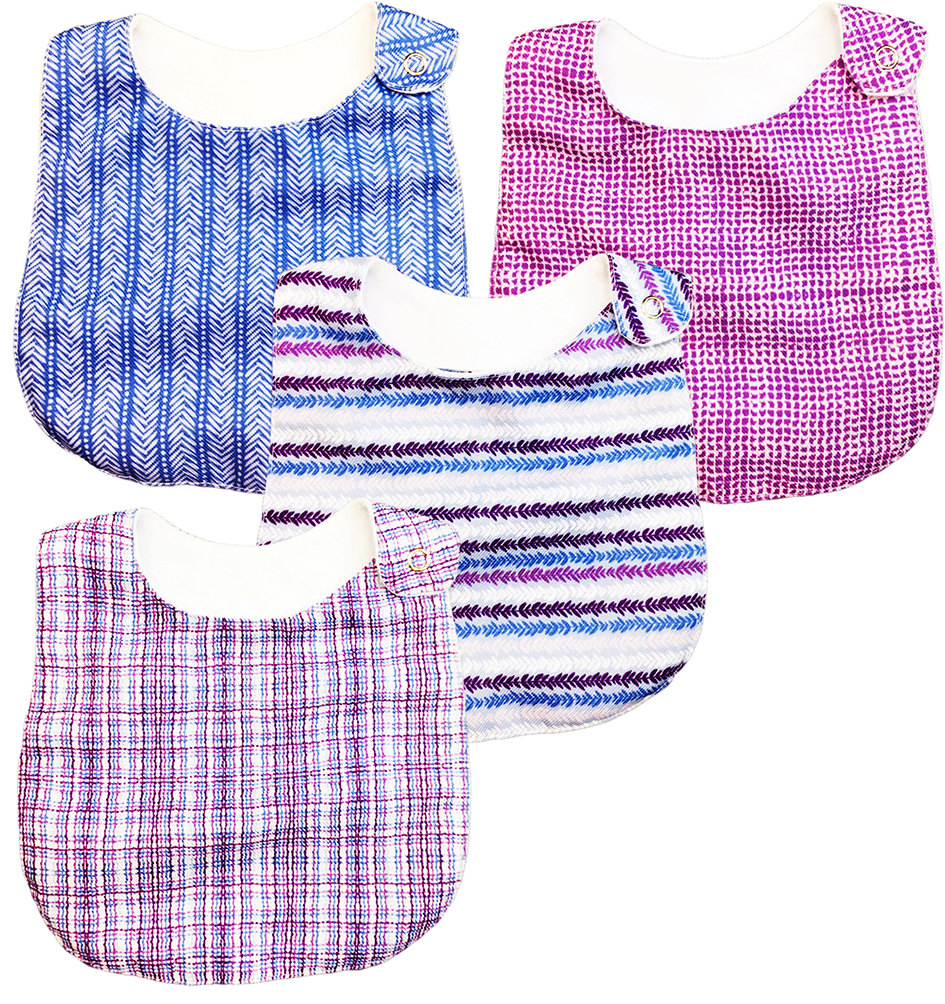 Foto 3 pulgar | Kit 4 Baberos para Bebé Luulu Textura Rosa Impermeable de Algodón Orgánico