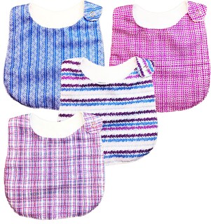 Foto 2 | Kit 4 Baberos para Bebé Luulu Textura Rosa Impermeable de Algodón Orgánico
