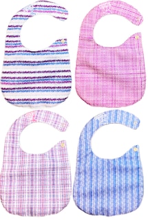 Foto 4 | Kit 4 Baberos para Bebé Luulu Textura Rosa Impermeable de Algodón Orgánico