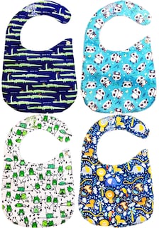 Foto 4 | Kit de Baberos Impermeables de Algodón Orgánico Luulu Selva 4 Piezas