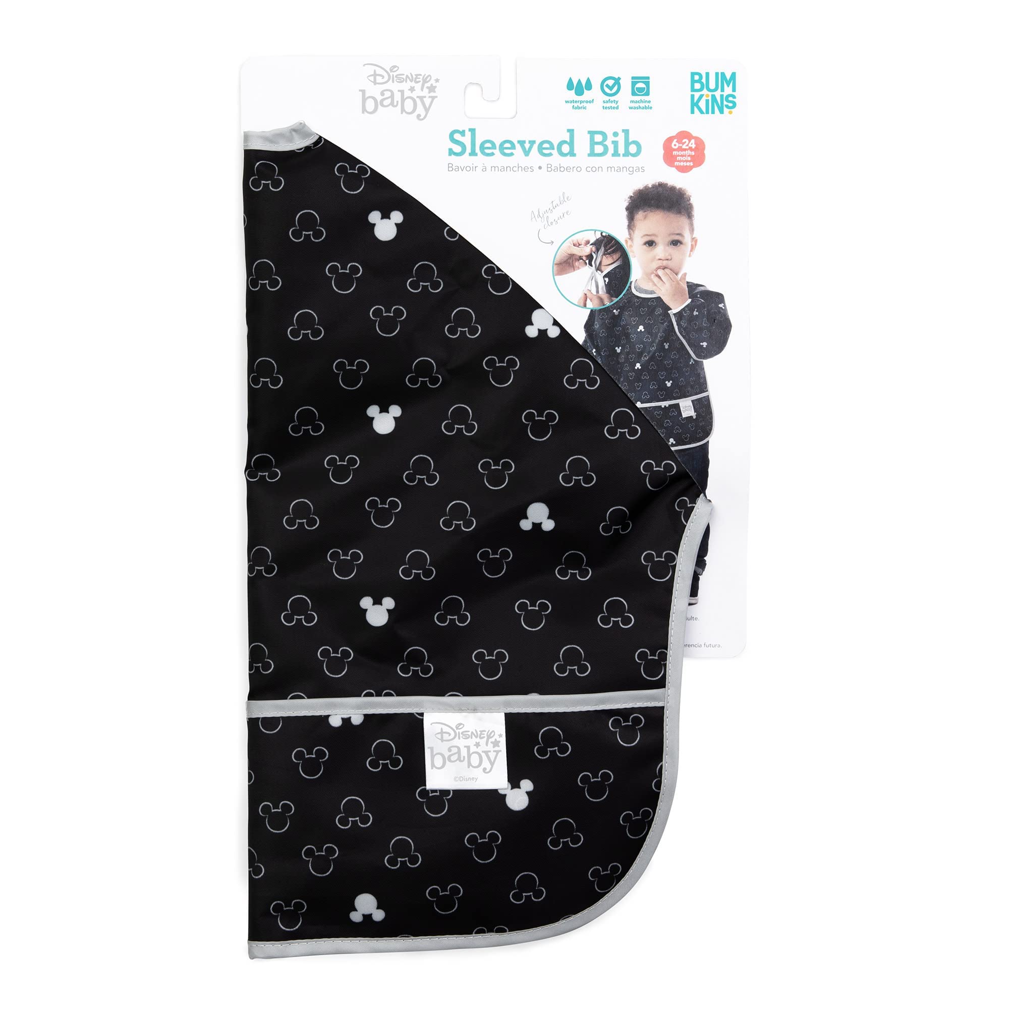 Foto 6 pulgar | Babero con Manga Mickey Mouse Impermeable para Bebe - Venta Internacional