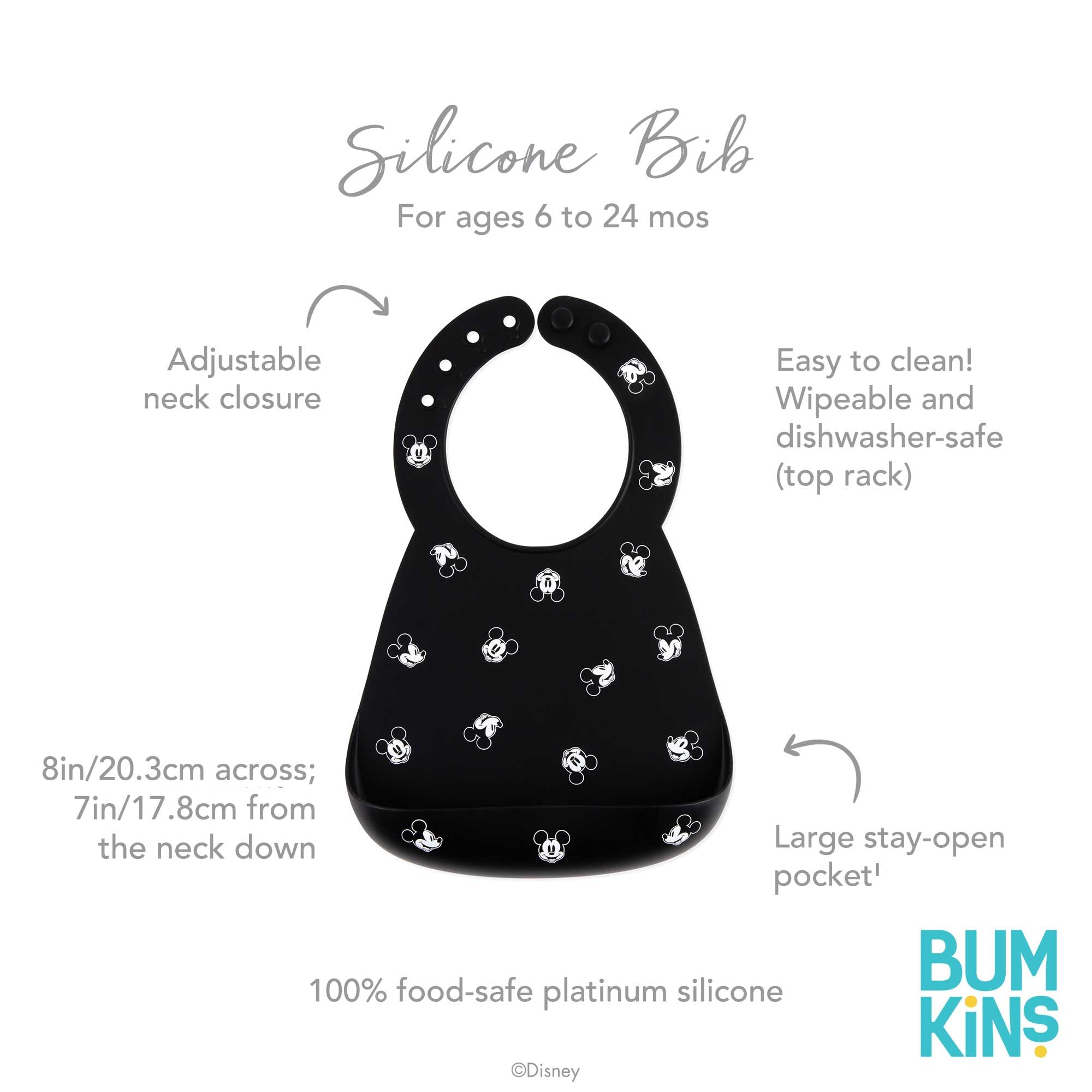 Foto 7 pulgar | Babero de Silicona Bumkins Disney para Bebés - Venta Internacional