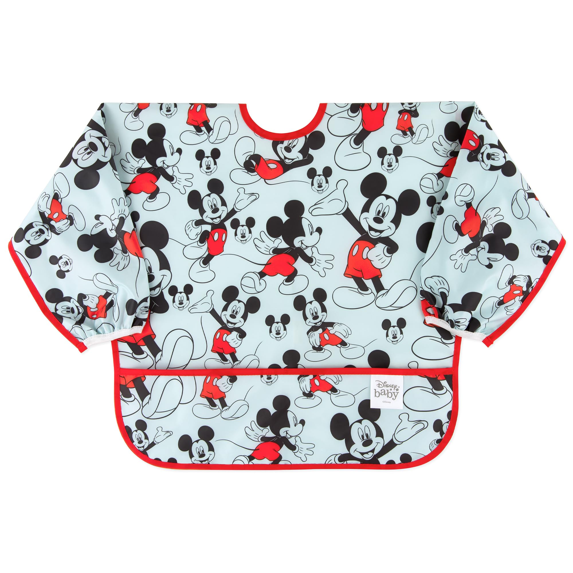 Foto 2 pulgar | Babero con Mangas Impermeable Mickey Mouse para Bebés - Venta Internacional