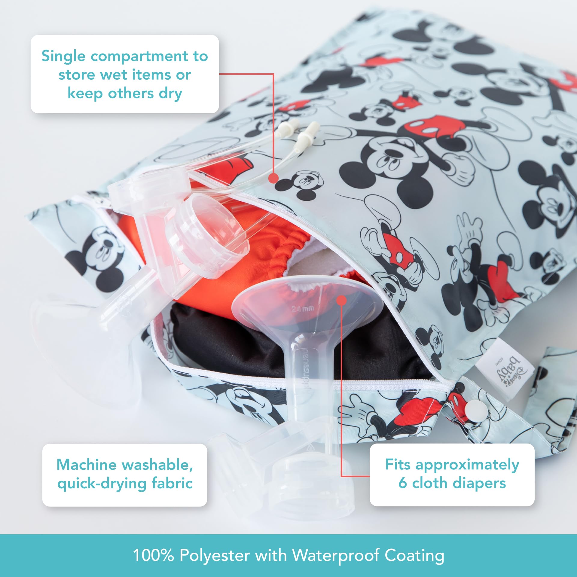 Foto 4 pulgar | Bolsa Impermeable Mickey Mouse 12x14 " - Venta Internacional
