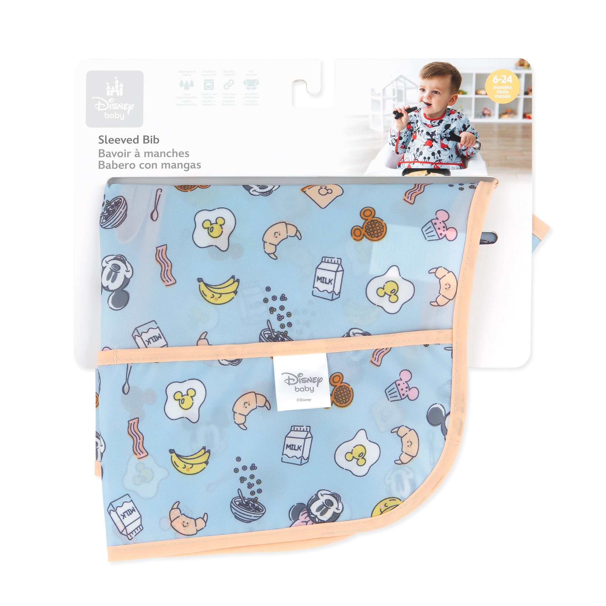 Foto 7 pulgar | Babero con Mangas de Mickey y Minnie para Bebés - Venta Internacional