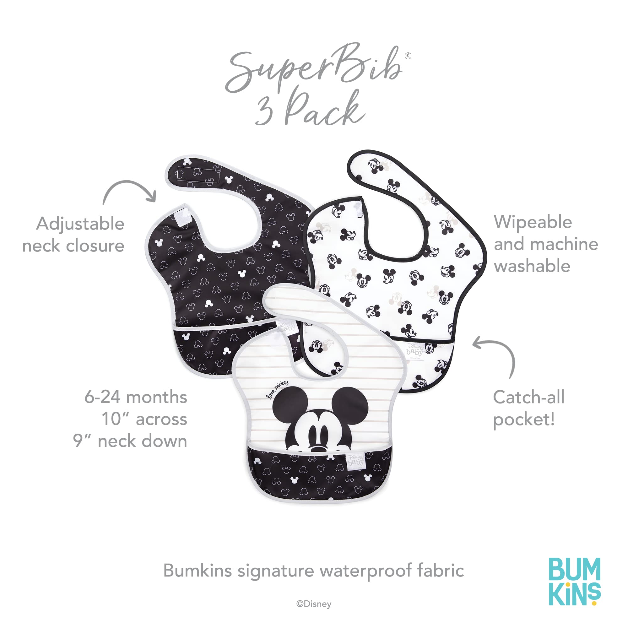 Foto 7 pulgar | Baberos Bumkins Disney Superbib 3 Piezas - Venta Internacional
